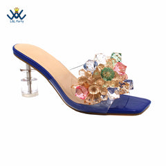 Ladies Super Heel Shoes Matching Bag Set in Royal Blue For African Women Party