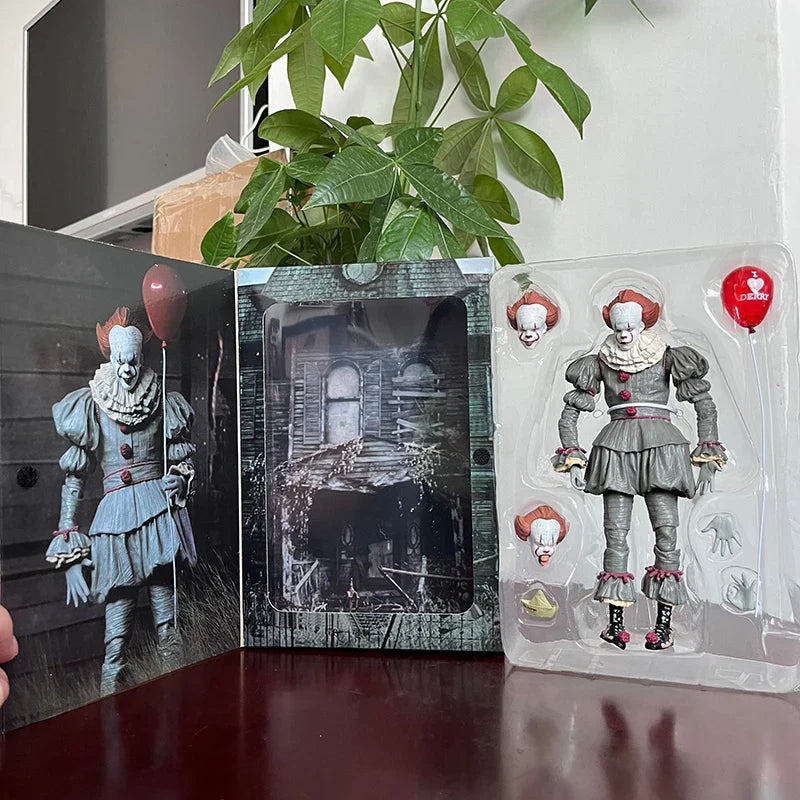 NECA Pennywise Joker Action Figure Toy Doll Horror Halloween Christmas Gift 18cm Bookshelf Ornament