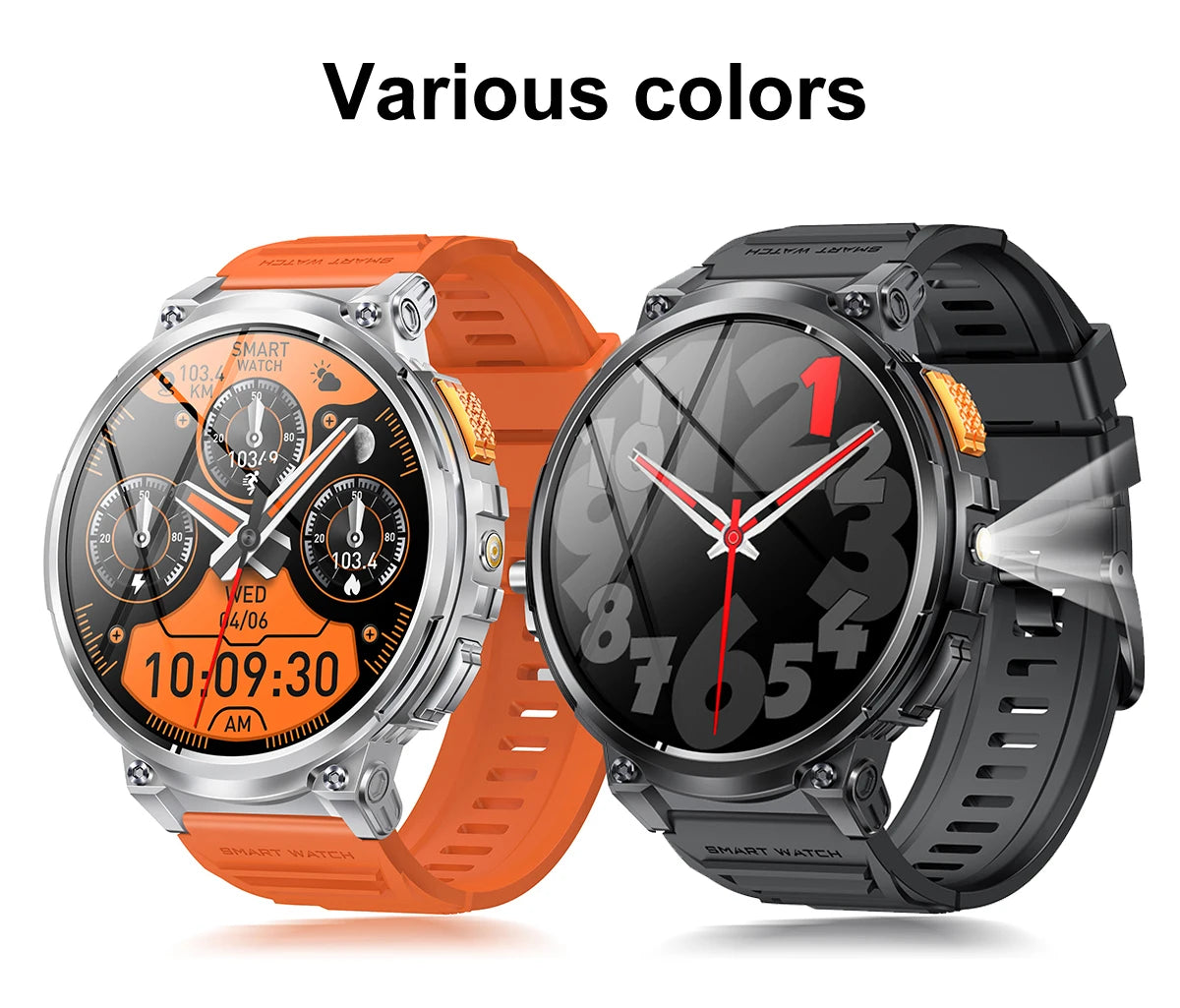 LIGE 1.85” HD Screen LED Flashlight Smart Watch Men 730mAh Large Battery BT Call Man Bracelet Waterproof Fitness Men Smartwatch