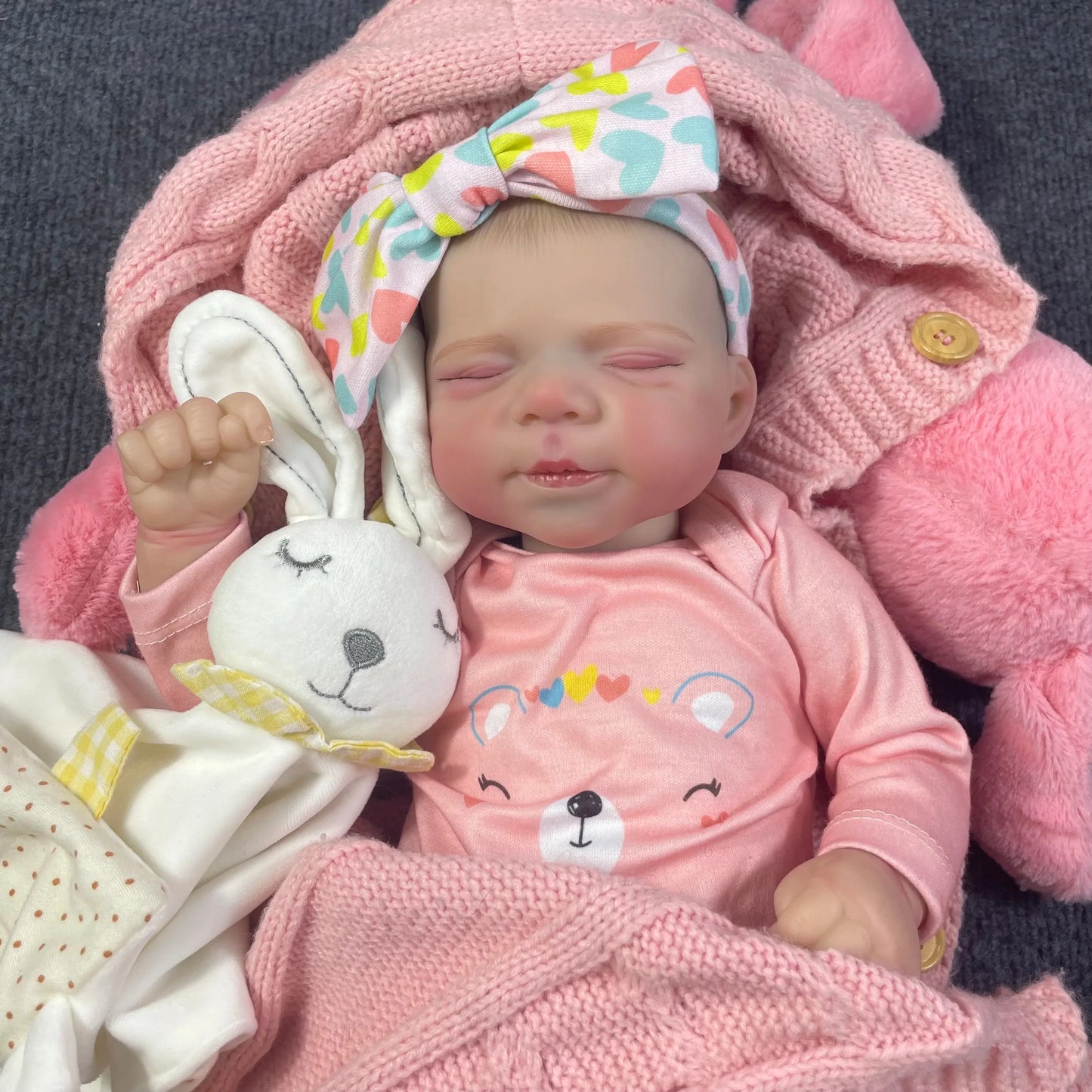 18 Inch Adorable Reborn Baby Doll Pascale Lifelike Newborn Doll Handmade 3D Skin Tone Visible Veins Christmas Gift Toy Doll