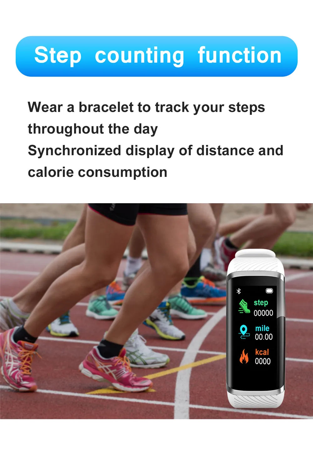 Smart Fitness Bracelet Heart Rate Blood Pressure Fitness Tracker  ForAndroid IOS Customize Wallpaper Smart Band Watch Men Women