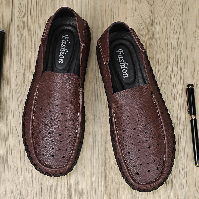Golden Sapling Business Men Loafers Summer Men's Casual Shoes Genuine Leather Party Flats Leisure Formal Moccasins Male Loafer