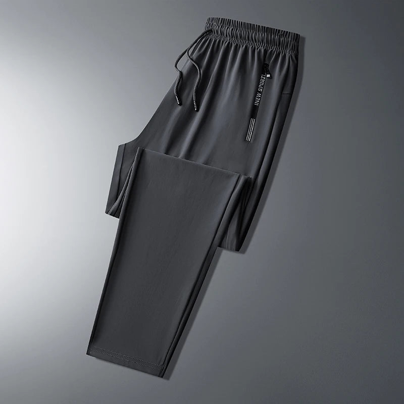 Pants for Men's Summer Thin Style Sports Quick Dried Straight Leg Draping Wide Leg