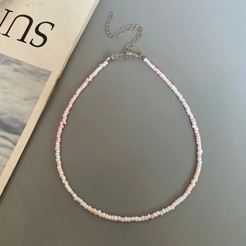 New Seed Beads Bohemia  Choker Chain Fashion  Charm Collar Colorful Handmade Colar Collar Necklace Jewelry Femme