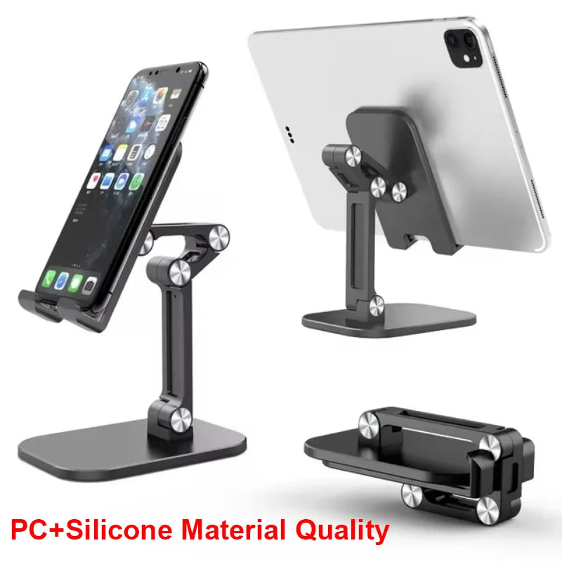 Three Sections Foldable Desk Mobile Phone Holder For iPhone for iPad Tablet Flexible