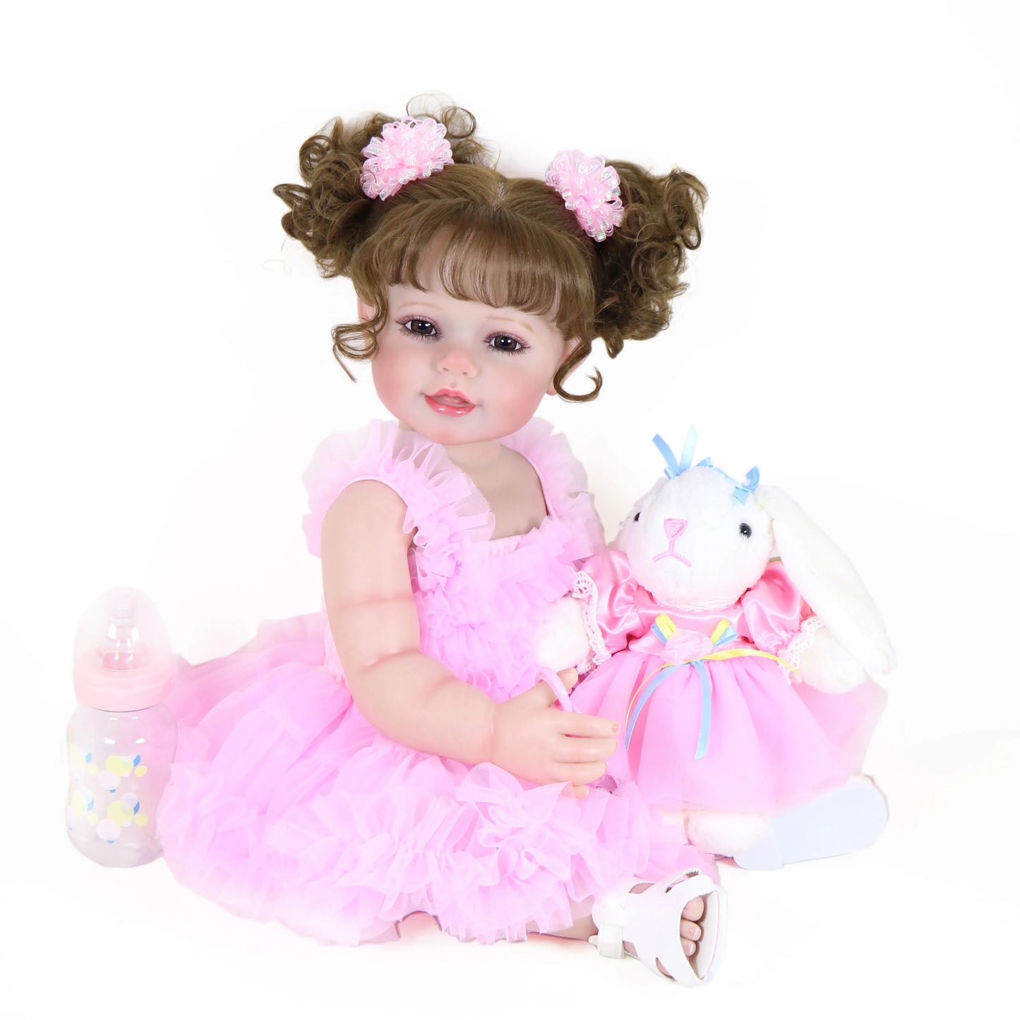 Happy Dance Reborn Toddler Doll – 22-Inch Lifelike Companion with Plush Bunny