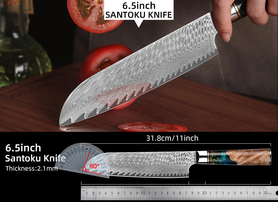 Damascus Steel Kitchen Knives VG10 Chef Paring Bread Knife Chef Knife Sharp