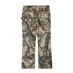 High Street Leaf Camouflage Logging Pants for Men Straight Patchwork Baggy Jeans