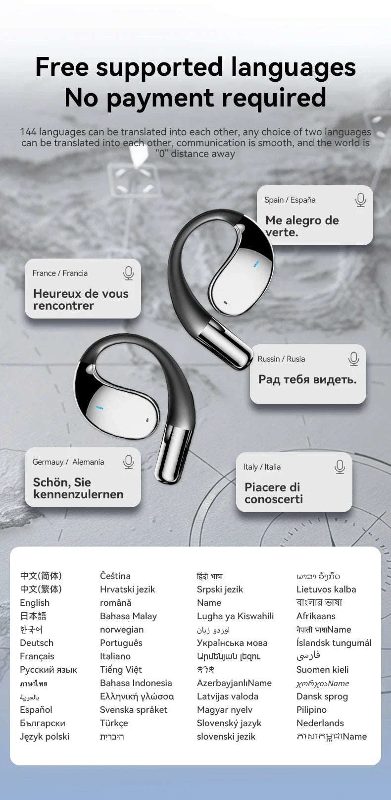 MZYMI Q39 AI Translation Wireless Earphone TWS Ear Hook Sport Running Bluetooth Headset ENC Noise Cancelling Headphone With Mic