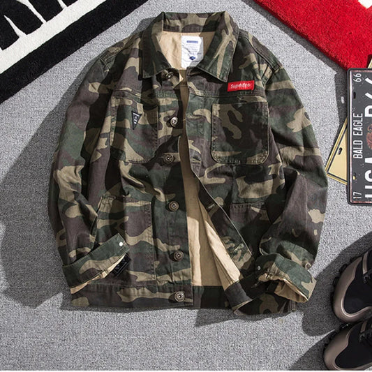 Denim jacket 2021 autumn winter American tooling jacket Korean streetwear