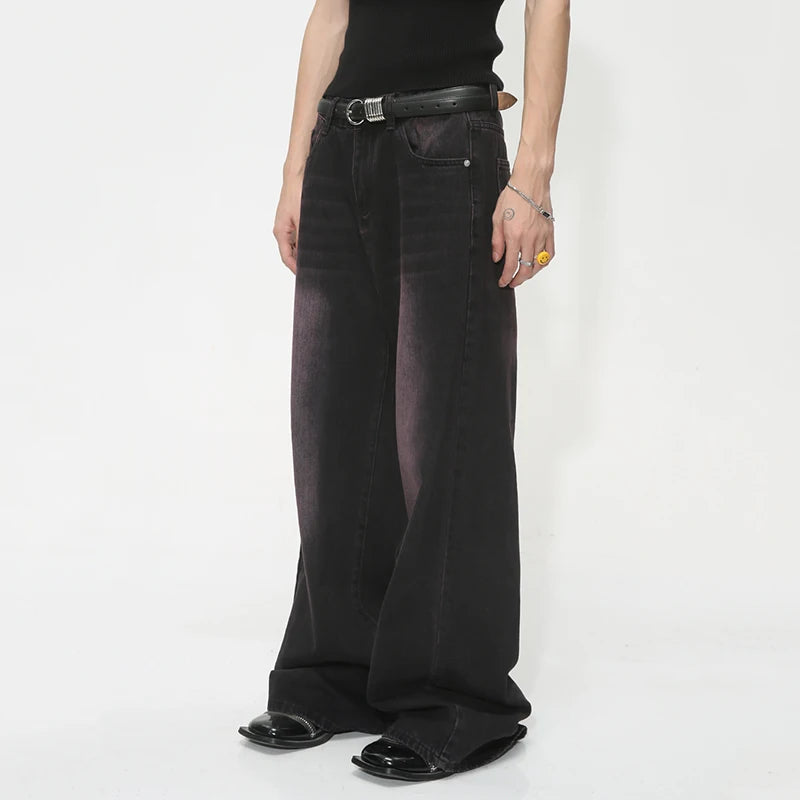 Fashion Baggy Jeans Trend Men's Summer Loose Wide Leg Denim Pants