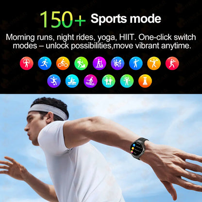 New Smart Watch Men Full Touch Screen Compass Bluetooth Call Flashlight Sports Activity Fitness Heart Rate Waterproof Smartwatch