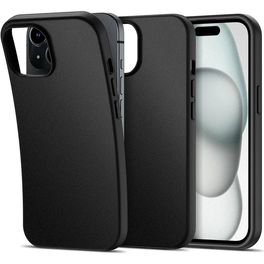 Ultra Thin Matte Silicone Soft TPU Case For iPhone 16 15 14 Plus 13 12 Mini 11 Pro XS Max X XR SE 2 3 7 8 Plus Solid Black Cover