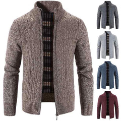 Winter Autumn Sweater Knit Cable Cardigan Men Business Casual Jacket