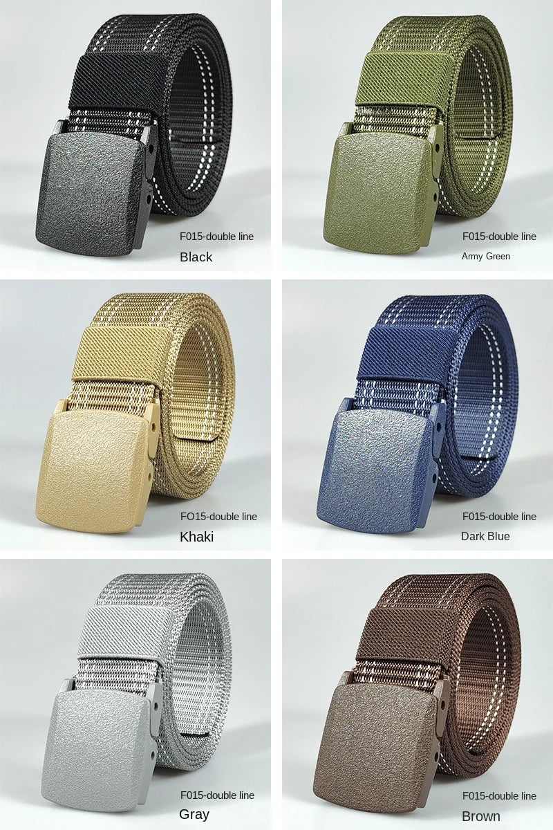 White Automatic Buckle Nylon Army Tactical Men Belt Military Waist Canvas Belt Outdoor Strap Travel Jeans Black Belts for Women