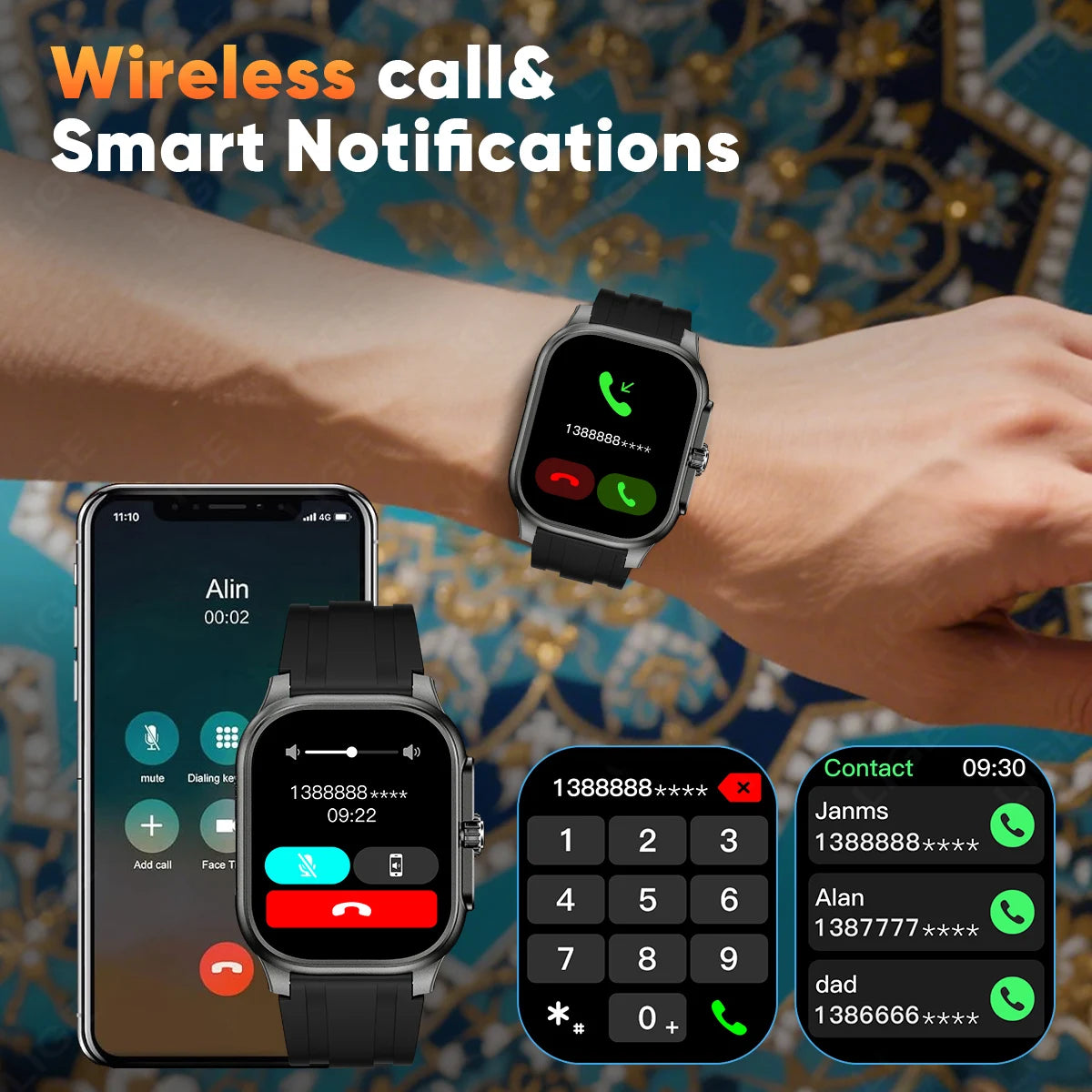 LIGE New MUSLIM Smart Watch with Qibla Pointer Voice Prayer 400mAh Battery Sport Bluetooth Call 2.01" HD Display Smartwatch Men