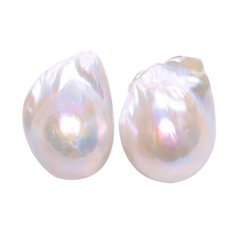 Natural Freshwater Pearl 925 Sterling Silver Large Baroque Pearl Stud Earrings 15-25mm INS Fine Jewelry  Gifts for Women  EA