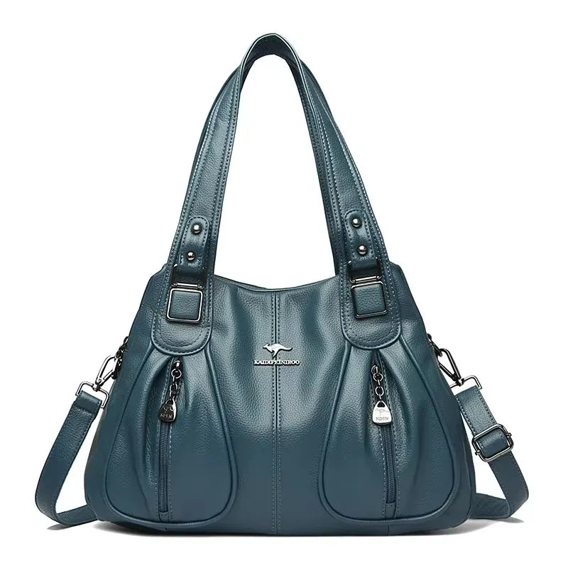 Brand Leather 3 Layers Alligator Crossbody Bag for Women Female Shoulder