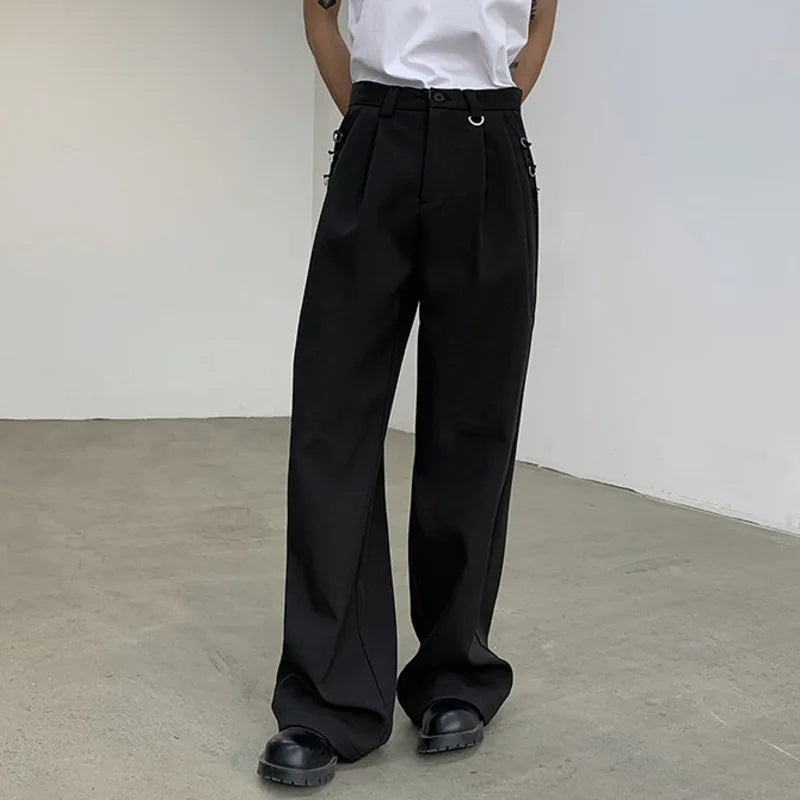 Suit Pants Straight Wide Leg Men Loose Wide Leg Casual Fashion Male Trousers