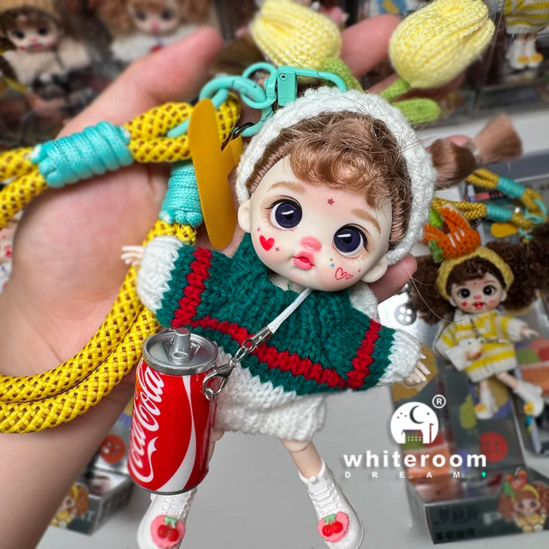bjd doll Dolls for girls 13cm Labbu doll pocket mini blyth girl Doll Barbi Cry Baby Ball jointed doll Mobile phone Decoration