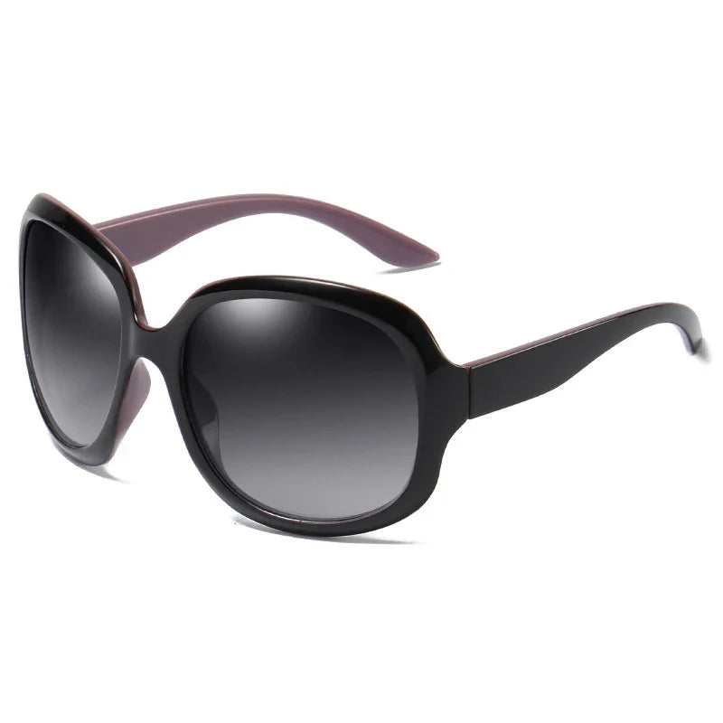 FUQIAN Brand Design Elegant Polarized Oversized Round Sunglasses Women Simple Fashion Big Plastic Ladies Sun Glasses UV400