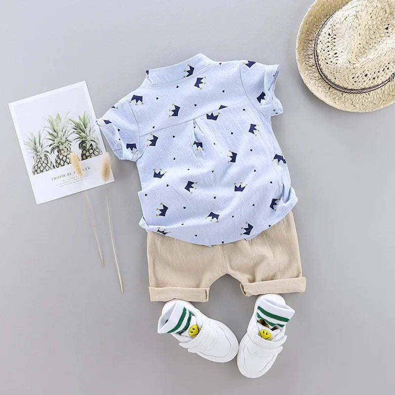 New Summer Baby Clothes Suit Kids Boys Clothing Children Casual Shirt Shorts 2Pcs/Sets Toddler Sports Costume Infant Tracksuits