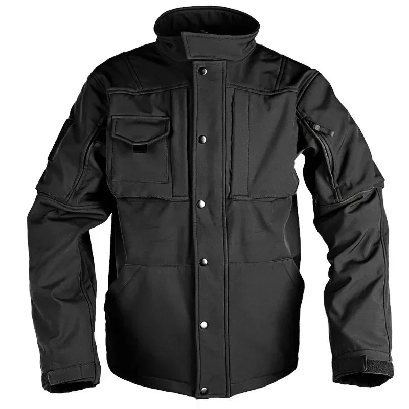 Waterproof Shark Skin Tactical Sets Mens Thicken Fleece New Soft Shell Combat Jackets+windproof Warm Cargo Pant 2 Piece Set