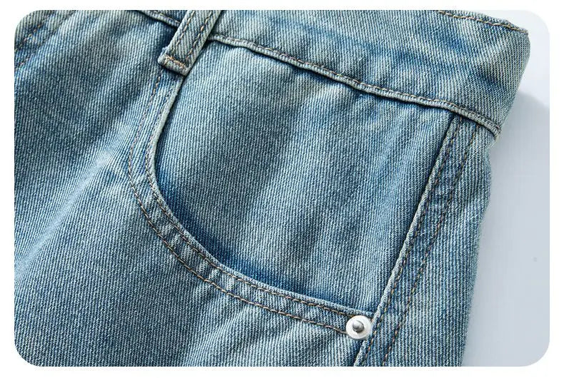 Baggy Denim Shorts Fashion Casual Straight Harajuku Jeans