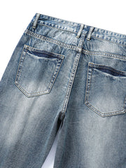 Men Ripped Frayed Bleach Wash Jeans-Look stylish & Feel Comfortable!