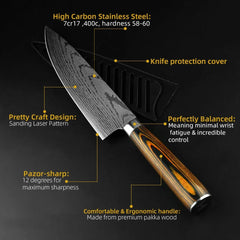 Kitchen Knife 8-inch Ultra Sharp Japanese Chef Knife High Carbon Stainless Steel