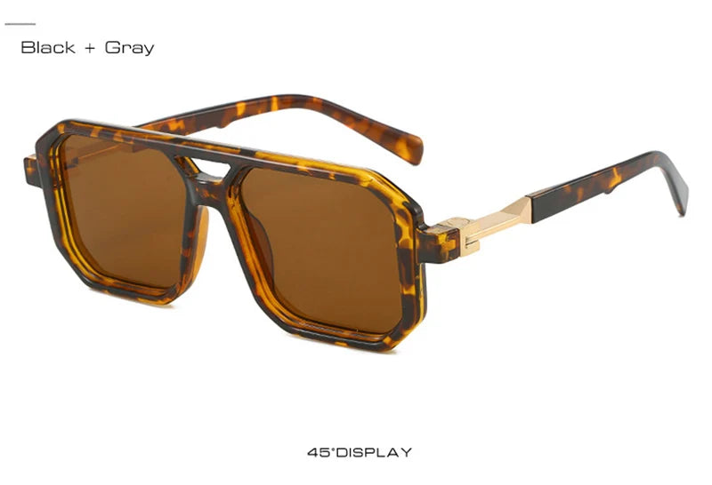 SHAUNA New Double Bridges Square Sunglasses Women Fashion Gradient Shades UV400 Retro Polygon Men Sun Glasses