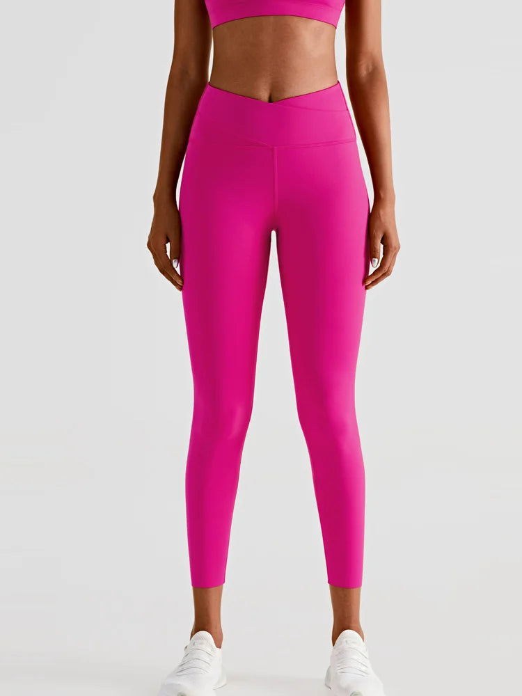 Women's Double Layer Abdominal Tightening Fitness Yoga Pants High Waist Hip