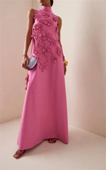 3D Flower Lace Appliques Prom Dresses Floor-Length Wedding Dress