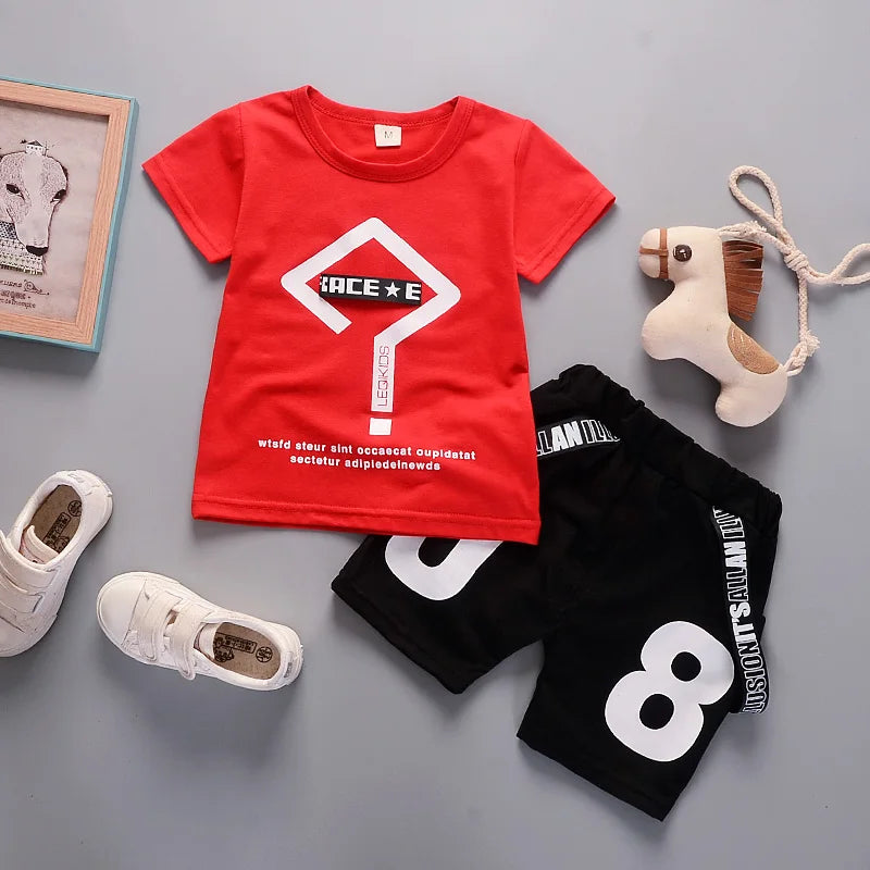Brand Boys Clothing Children Summer Boys Clothes Cartoon Kids Boy Clothing Set T-shit+Pants Cotton