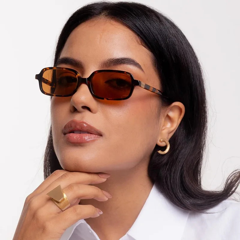 Luxurious Rectangle Sunglasses Women Oval Vintage Brand Designer Square Sun Glasses Men Shades Female Eyewear