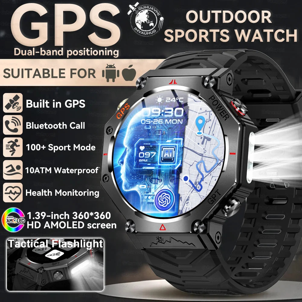 2025 New T-Rex 3 Ultra GPS Smart Watch Men 10ATM IP68 Waterproof Built-in Dual-band GNSS Compass Military Sport Smart Watch
