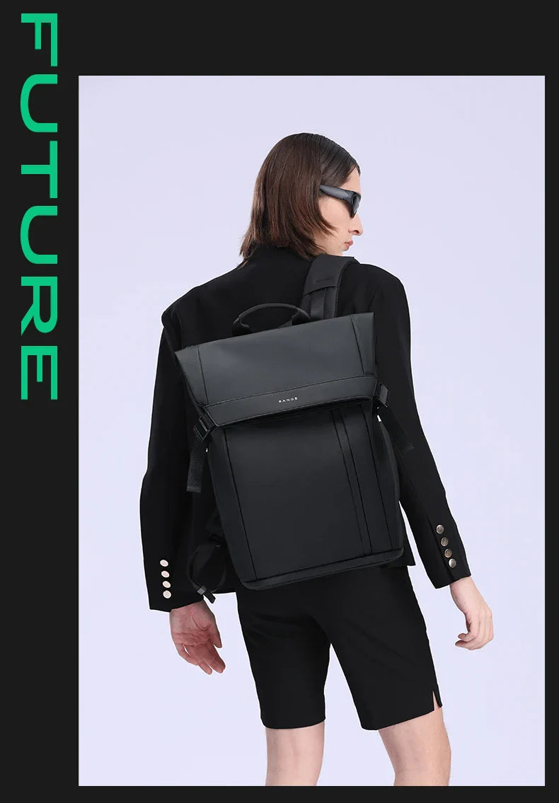 Bange Men Fashion Backpack 15.6 inch Multifunctional Waterproof Backpack Daily Travel Bag Casual School Rucksack with Buckle