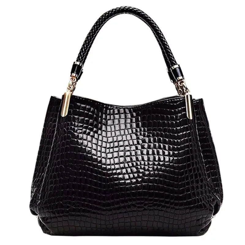Brand Leather 3 Layers Alligator Crossbody Bag for Women Female Shoulder