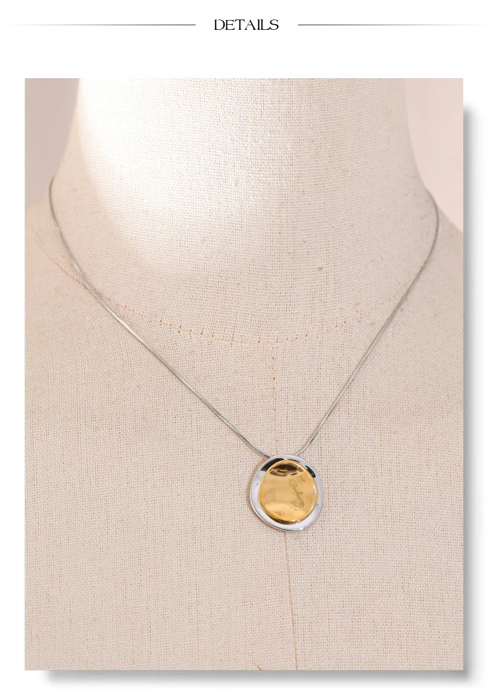 Yhpup Double Round Pendant Fashion Necklace Water Resistant Metal Stainless Steel Daily Waterproof Jewelry Recommend