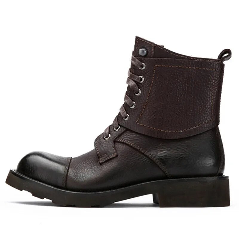 Comfortable Military Boots Vintage Military Shoes Genuine Leather Men Ankle Boots