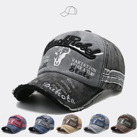 Practical Men Baseball Cap Women Retro Canvas Denim Letters Patchwork Vintage Unisex Snapback Hat Autumn Hip Hop Hats Summer