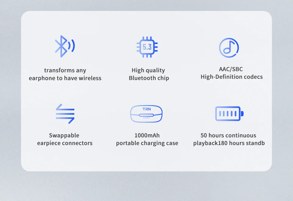 TRN BT20 PRO Wireless Bluetooth 5.3 HIFI Earphones Module Upgrade Cable Replaceable For air pods Conch 0.75 0.78 mmcx 2pinsqdc