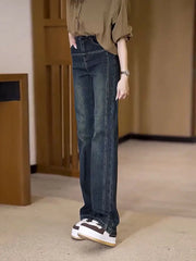 Y2k Jeans Large Size Loose Narrow Version Straight Leg Women Jeans