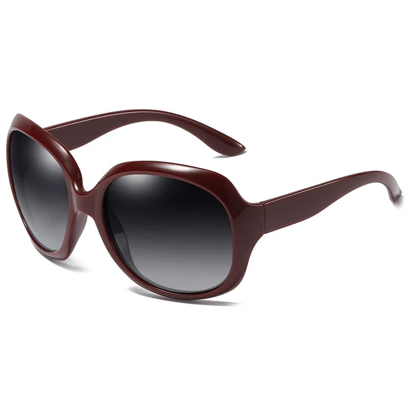FUQIAN Brand Design Elegant Polarized Oversized Round Sunglasses Women Simple Fashion Big Plastic Ladies Sun Glasses UV400
