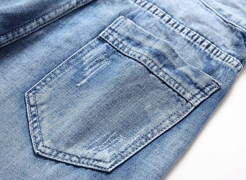 2024 New Men's Stretchy Short Jeans Fashion Casual Slim Fit High Quality Elastic Denim Shorts Male Brand Summer Clothes