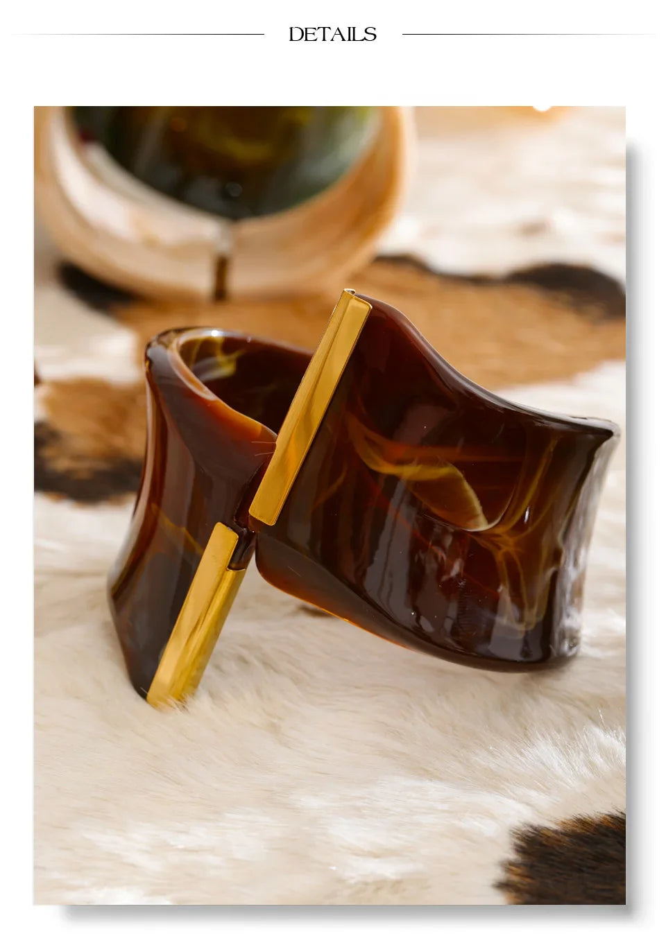 Yhpup 62mm Exclusive Design Multi-Color Acrylic Acetic Acid Wide Bracelet Bangle Stainless Steel Fashion Statement Jewelry 2025