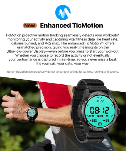 TicWatch Atlas Silver Smartwatch( Refurbished), GPS, barometer, compass, 110+ workout, only for Android