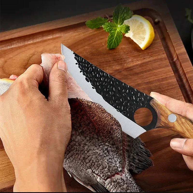 Sharp Chef Meat Cleaver Butcher Boning Knife Stainless Steel Slicing Meat Fish Fruit
