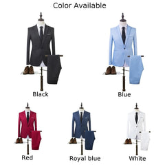 Blazer+Pants 2Pcs/set Men\'s Formal Blazer Jackets Coat Pants Tuxedos Wedding