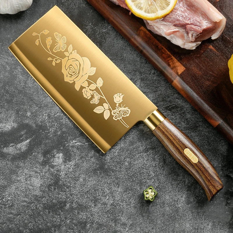 Commercial Gold Kitchen Knives Complete - Special vegetable, meat, and bone knives